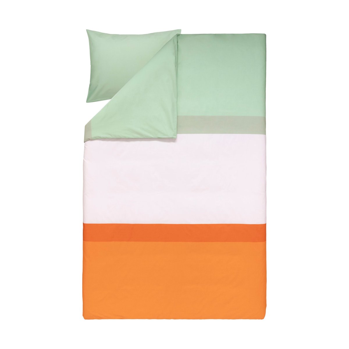 Marimekko Hennika Bettwäsche-Set 150x210 cm+50x60 cm Orange-light pink-sage