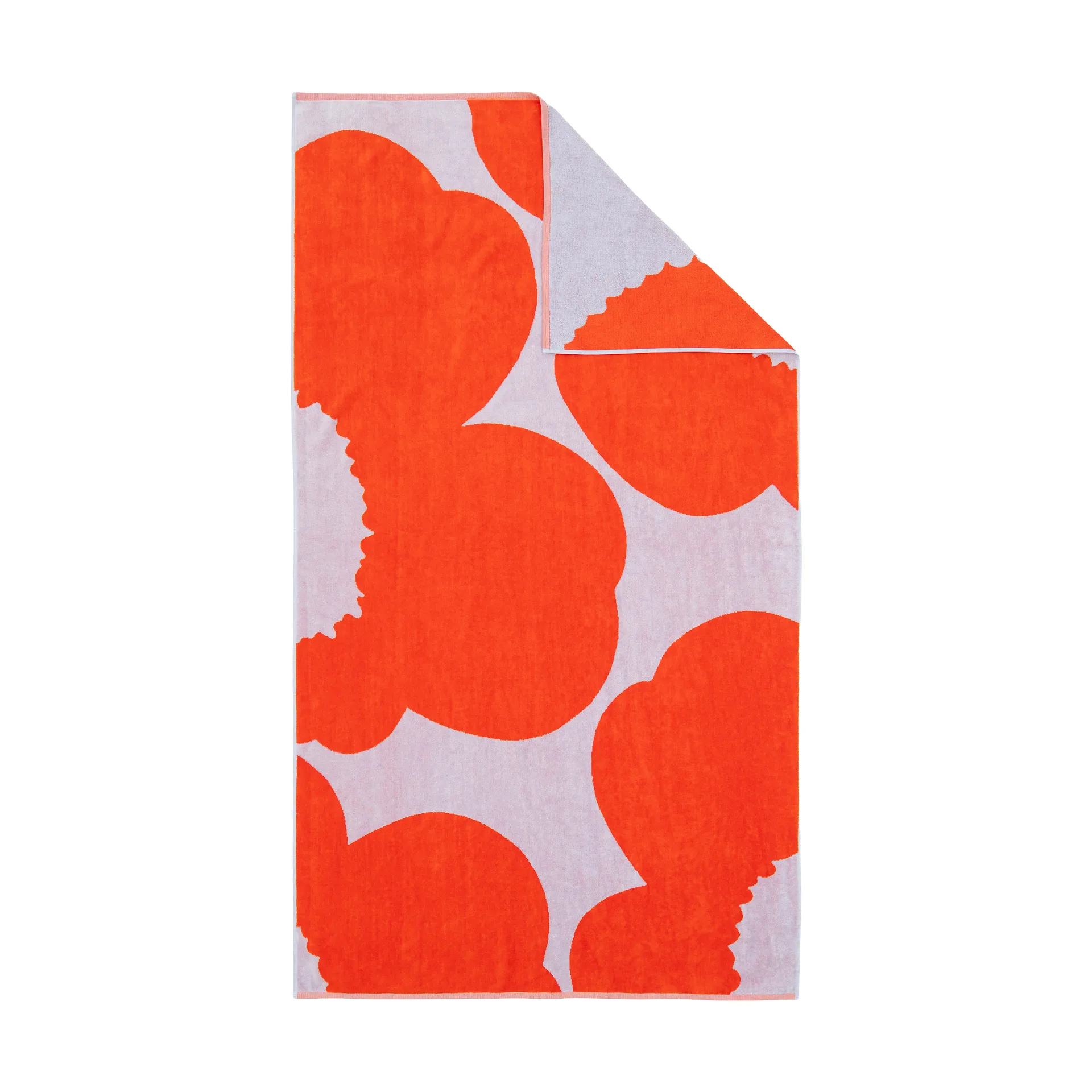 Iso Unikko Badehandtuch, Blue lilac-orange red, 100x180 cm Marimekko