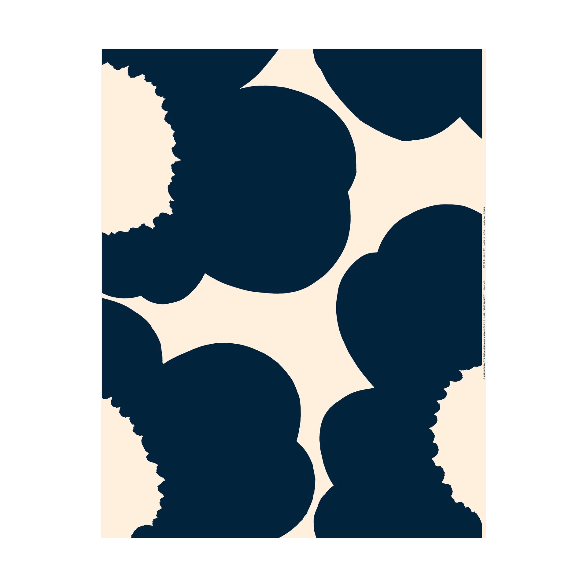 Iso Unikko Stoff Baumwollsatin, Cotton-dark navy Marimekko