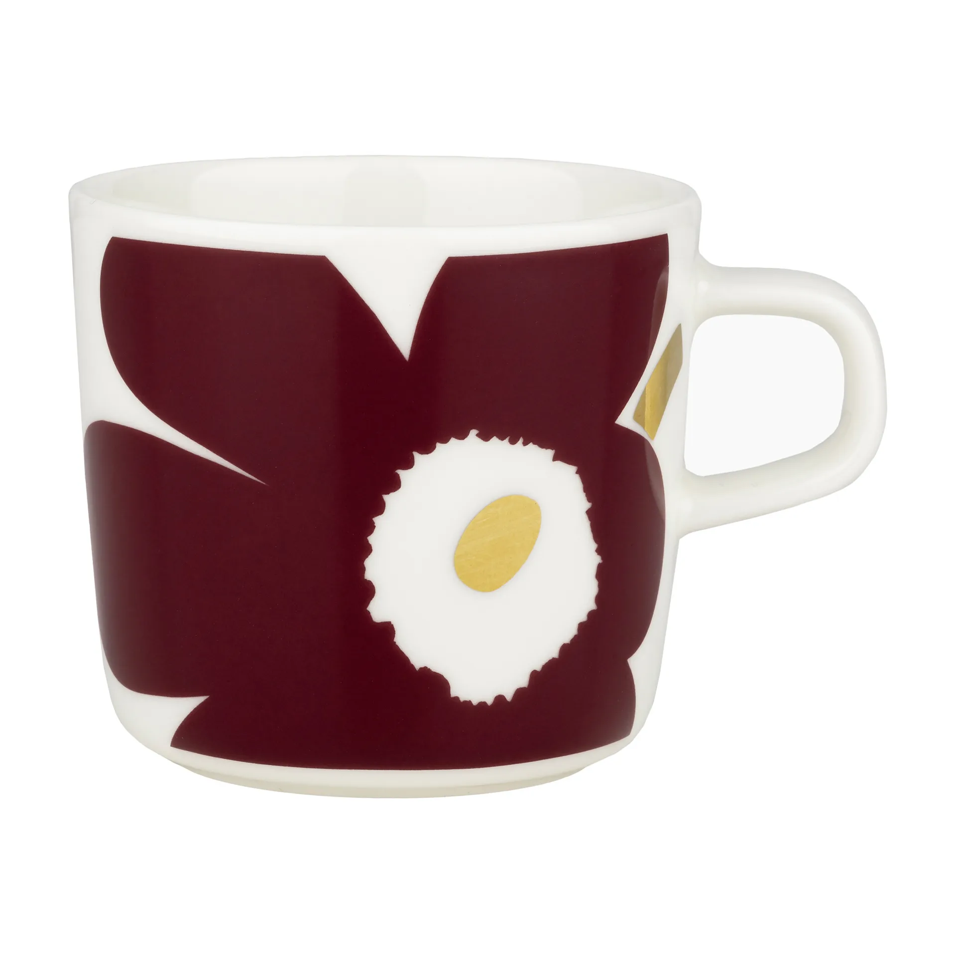 Juhla Unikko Kaffeetasse 20cl, Weiß-weinrot-gold Marimekko