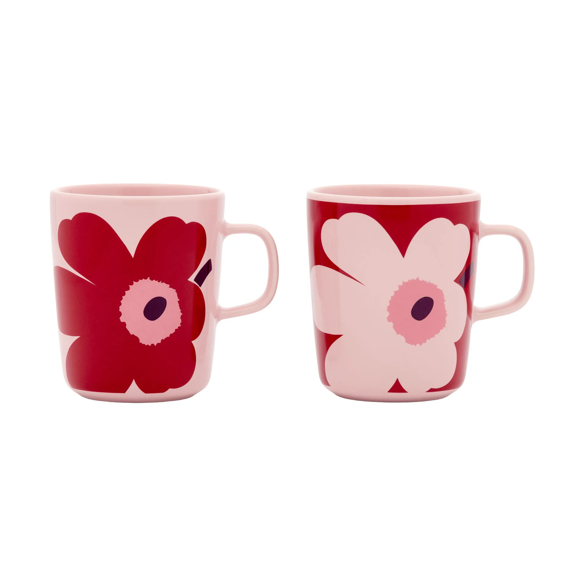 Juhla Unikko Tasse 25 cl 2er Pack, Pink-cranberry-plum Marimekko