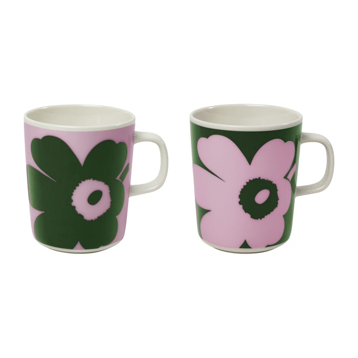 Juhla Unikko Tasse 25 cl 2er Pack, Rosa-grün Marimekko