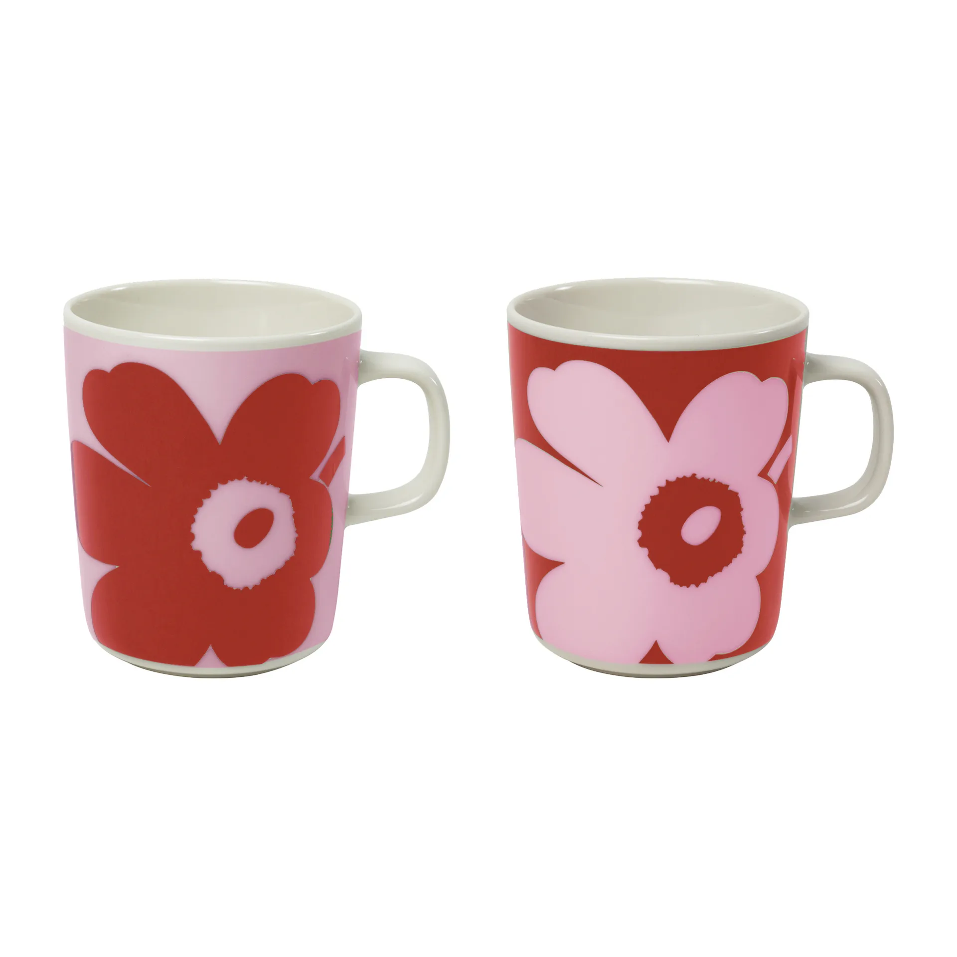 Juhla Unikko Tasse 25 cl 2er Pack, Rosa-rot Marimekko