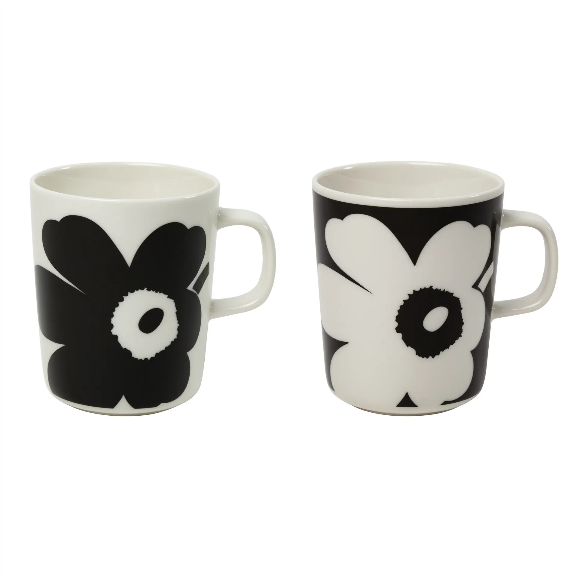 Juhla Unikko Tasse 25 cl 2er Pack, Schwarz-weiß Marimekko