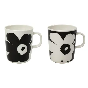 Juhla Unikko Tasse 25 cl 2er Pack - Schwarz-weiß - Marimekko