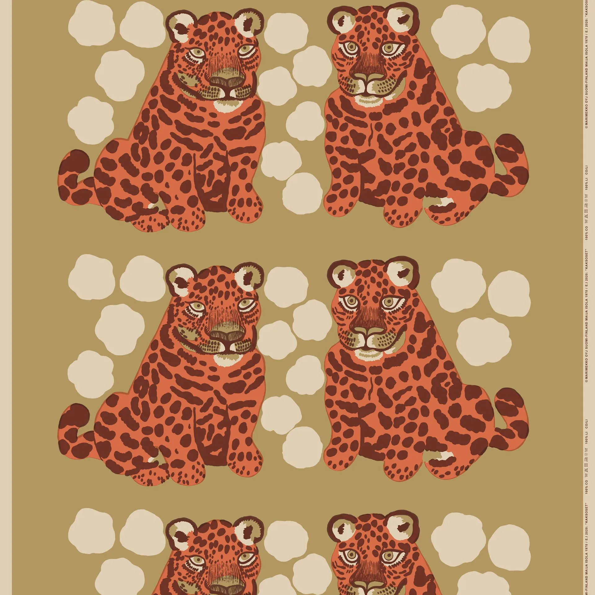 Kaksoset Stoff, Beige-orange-braun Marimekko