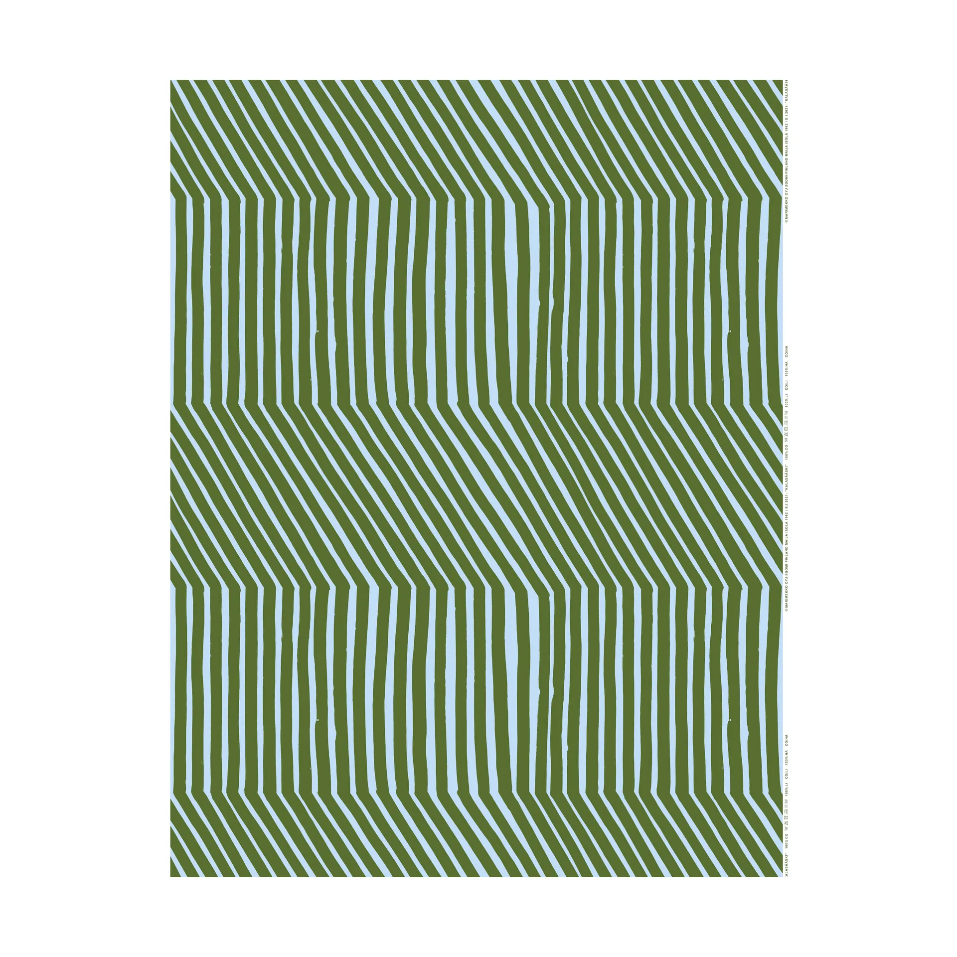 Kalasääski Baumwollstoff, Forest green-light blue Marimekko