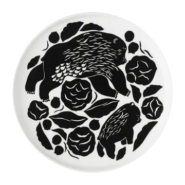 Karhuemo Teller Ø20cm - Weiß-dunkelgrün - Marimekko