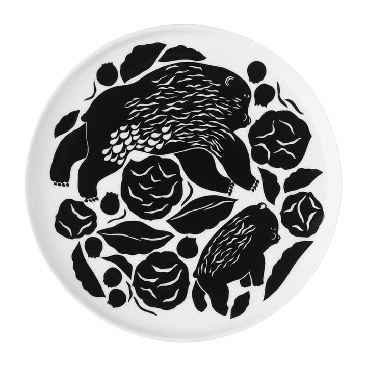 Karhuemo Teller Ø20cm, Weiß-dunkelgrün Marimekko