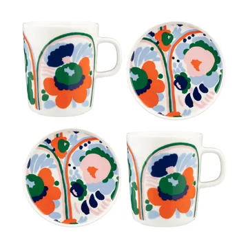Karuselli Geschirrset 4-teilig - White-orange-blue-emerald - Marimekko