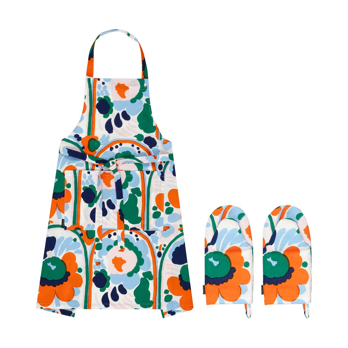 Marimekko Karuselli Textilset 3-teilig White-orange-blue-emerald