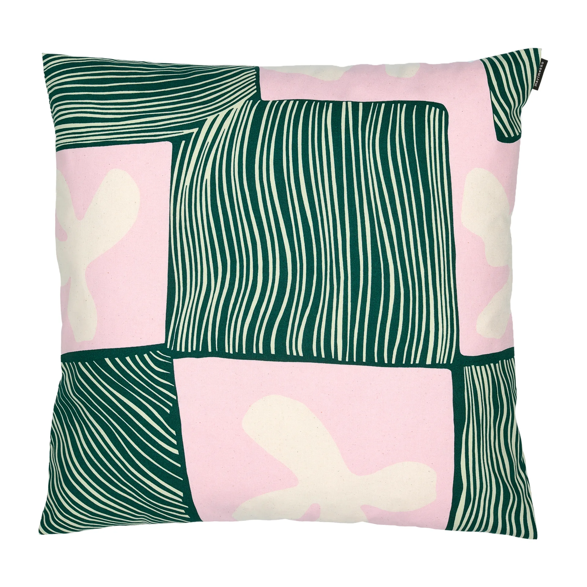Korkeuksissa Kissenbezug 50 x 50cm, Grün-rosa Marimekko