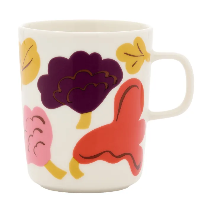 Kukasta Kukkaan Becher - White-pink-terrac-plum, 25 cl - Marimekko
