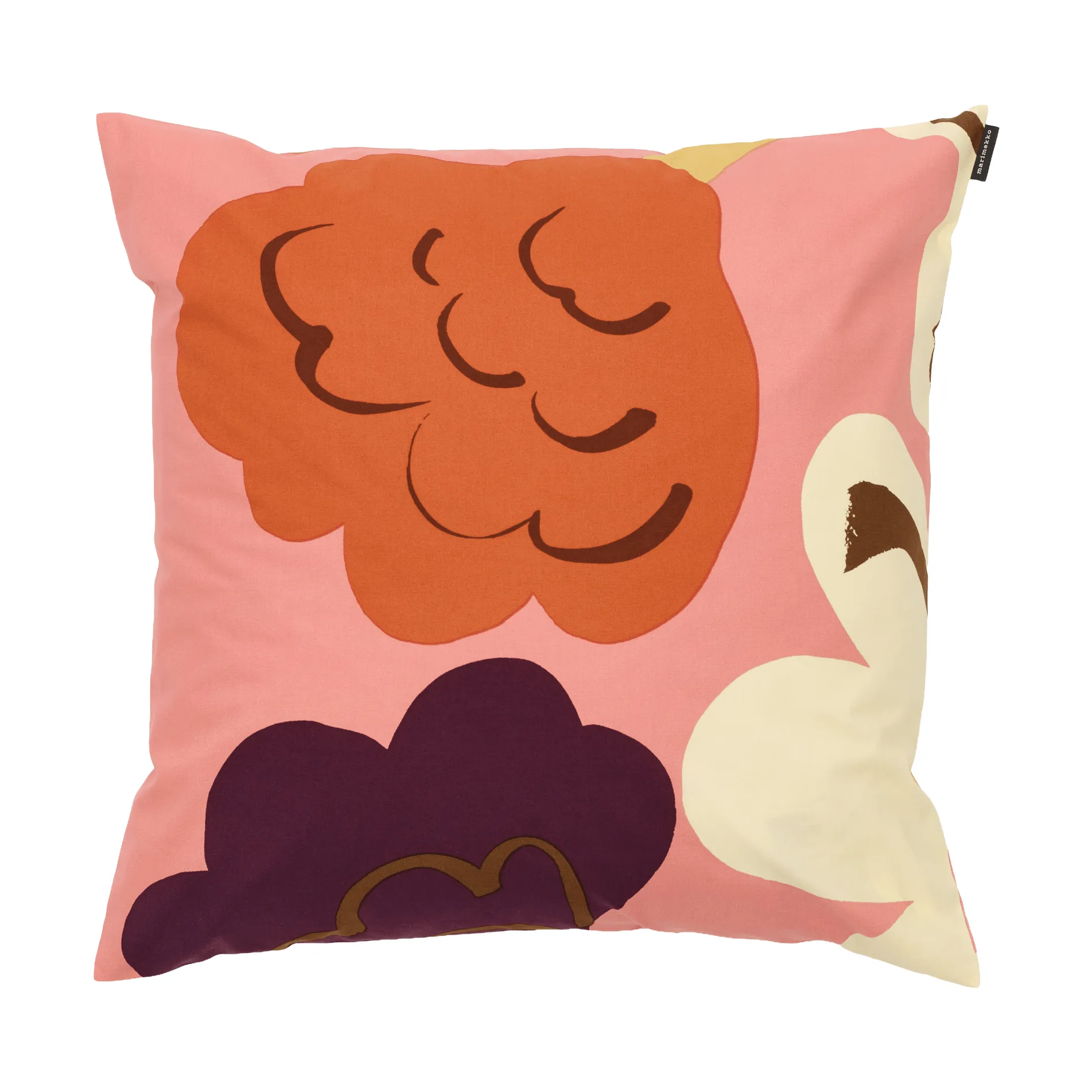 Kukasta Kukkaan Kissenbezug, Pink-Off-White-Pflaume-Terrakotta, 50x50 cm Marimekko