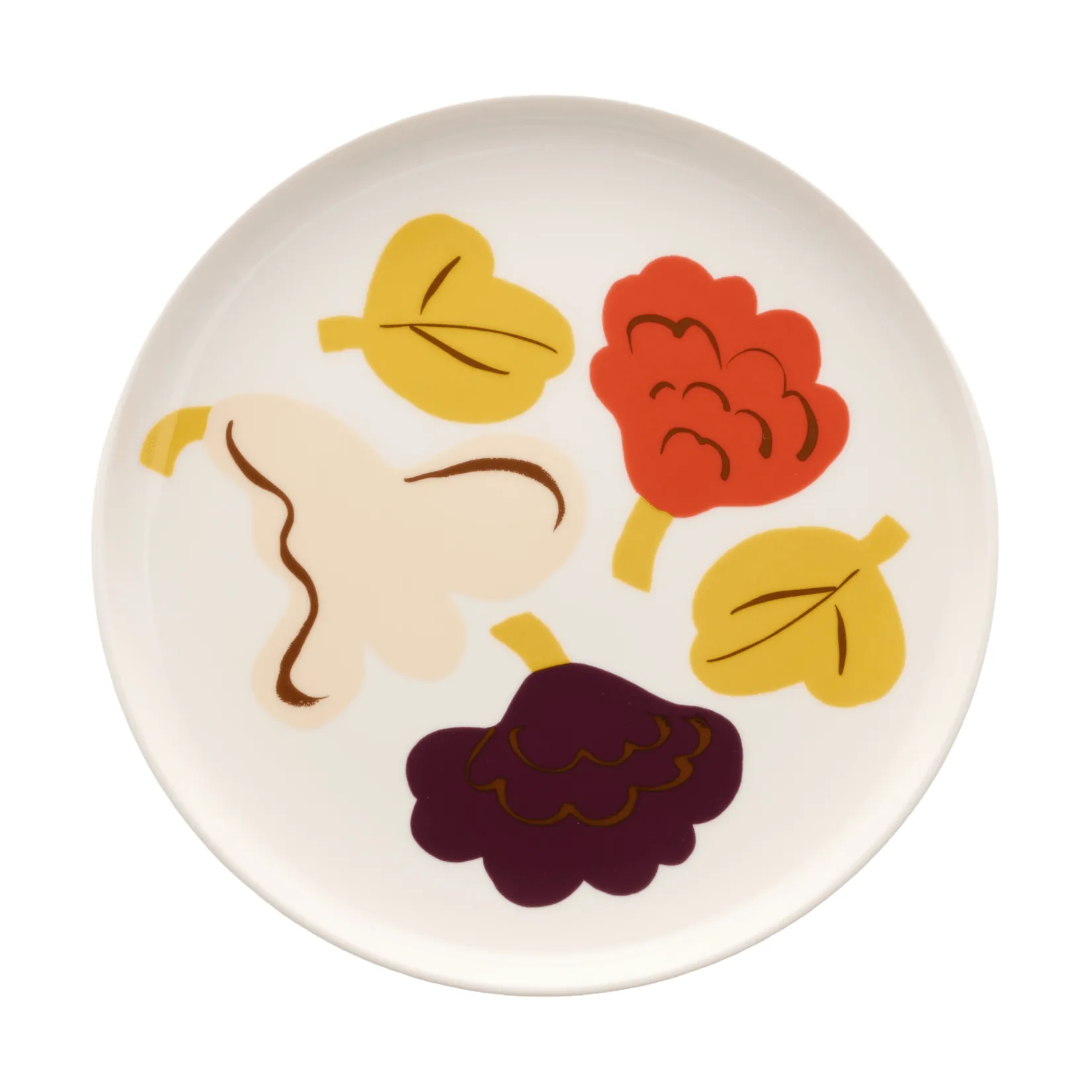 Kukasta Kukkaan Speiseteller, White-vanilla-terrac-plum, Ø20 cm Marimekko