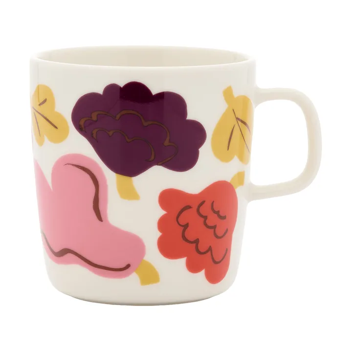 Kukasta Kukkaan Tasse - White-pink-terrac-plum, 40 cl - Marimekko