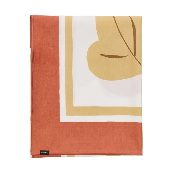 Kukasta Kukkaan Tuch - White-terrac-ochre-plum, 140x140 cm - Marimekko