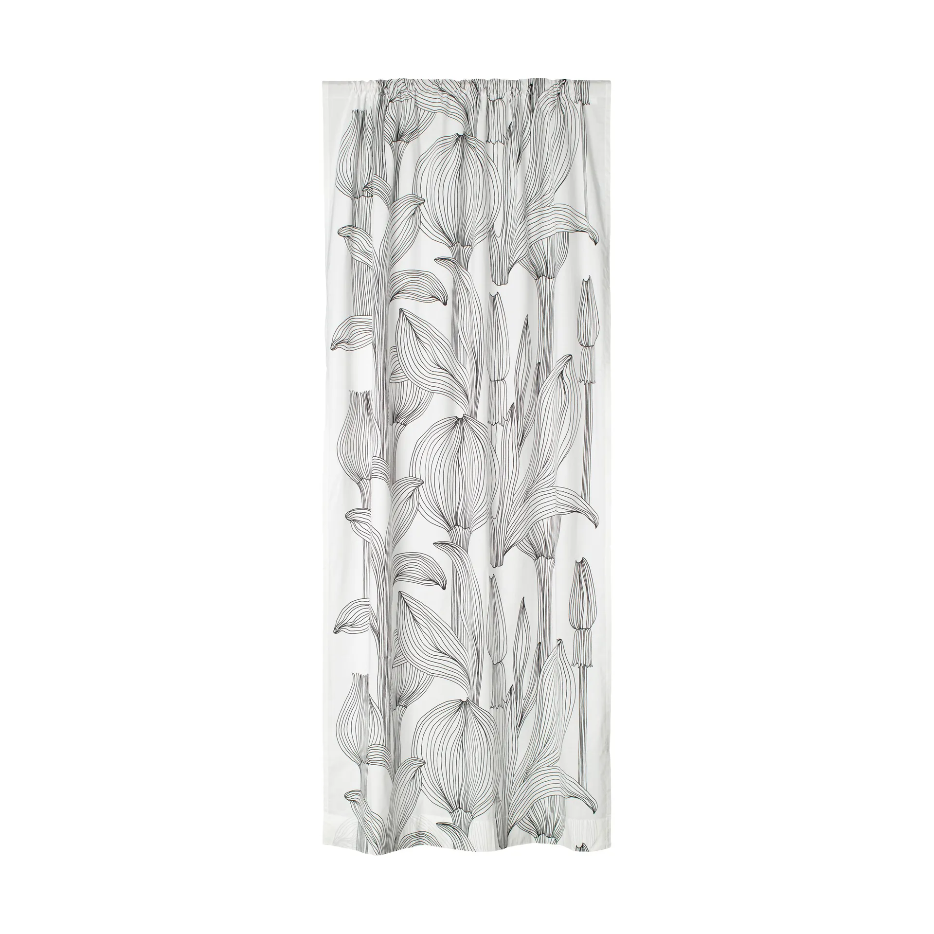 Kukat Puhkeavat Gardinlänge 135x245 cm, White-black Marimekko