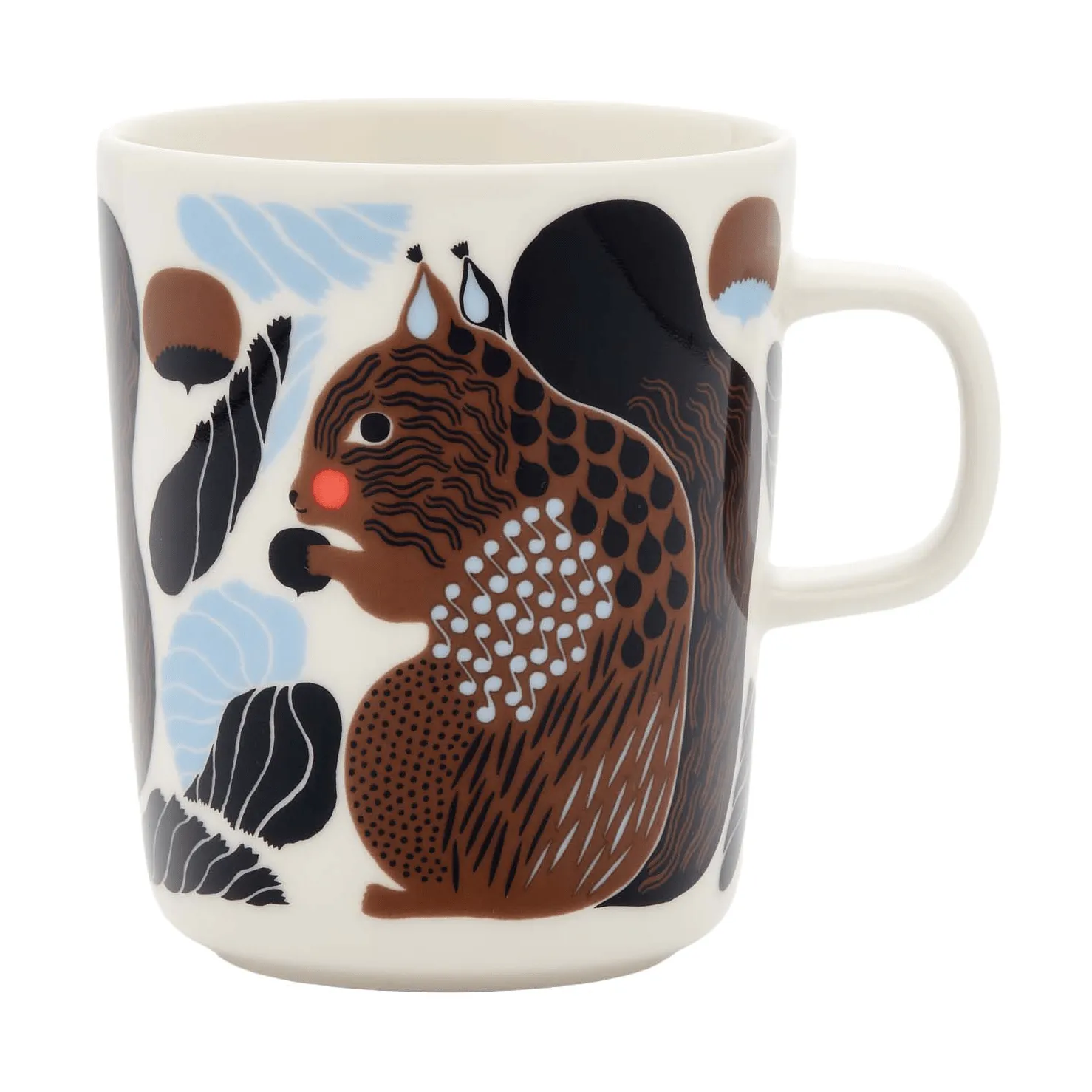 Kurre Becher 25 cl, Weiß-Braun-Schwarz-Hellblau Marimekko