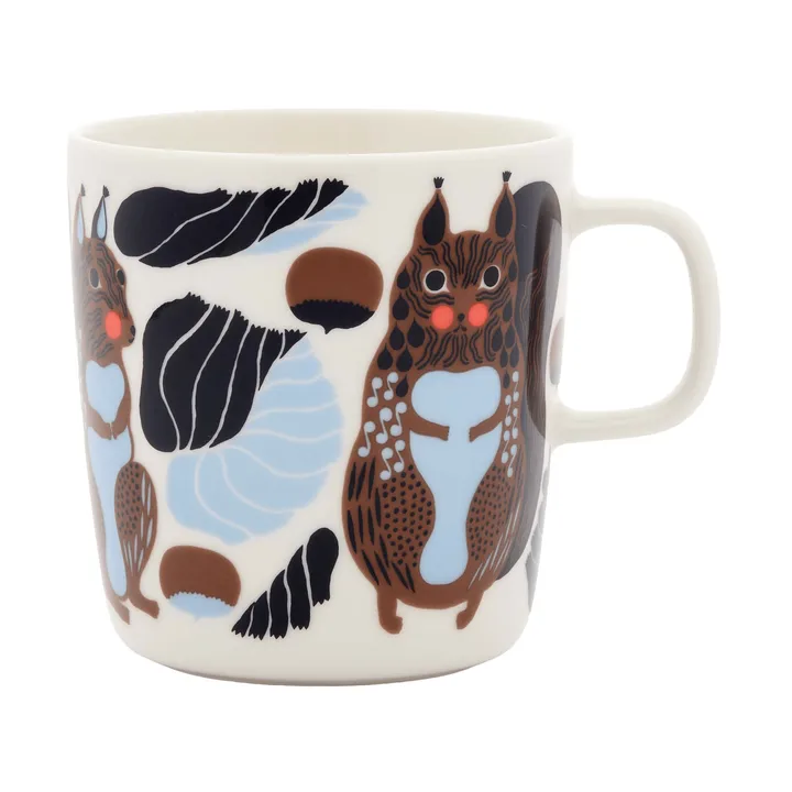 Kurre Becher 40 cl - Weiß-Braun-Schwarz-Hellblau - Marimekko