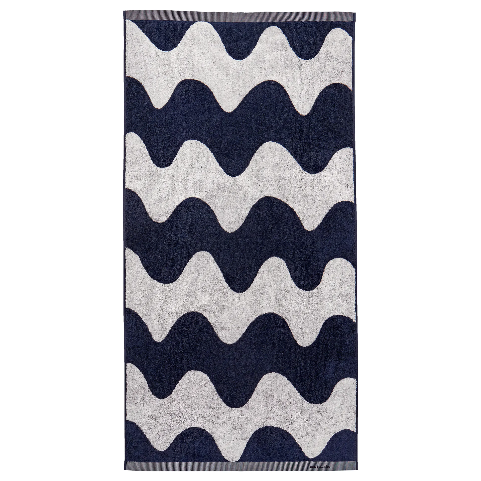 Lokki Handtuch dunkelblau-weiß, 70 x 140cm Marimekko