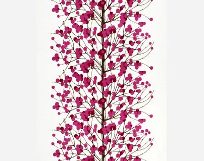 Lumimarja Stoff, Weiß/rosa Marimekko