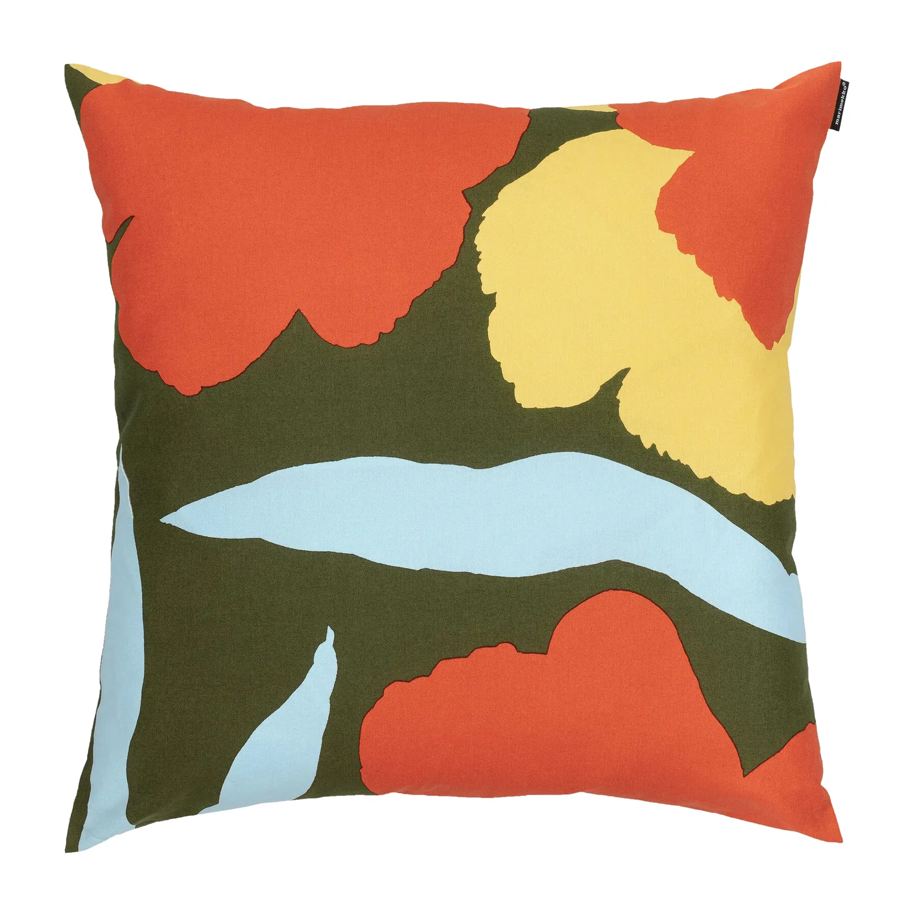 Malvikki Kissenbezug 45 x 45cm, Dunkelgrün-orange-gelb Marimekko