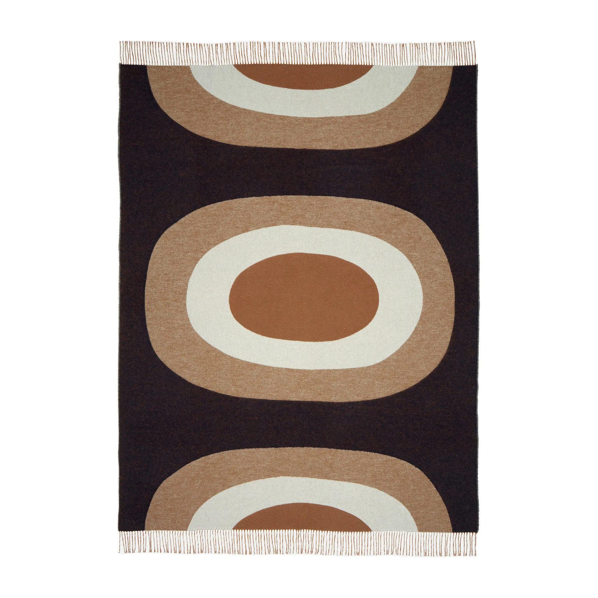 Melooni Decke 130 x 170cm, Braun-off white-dunkelblau Marimekko
