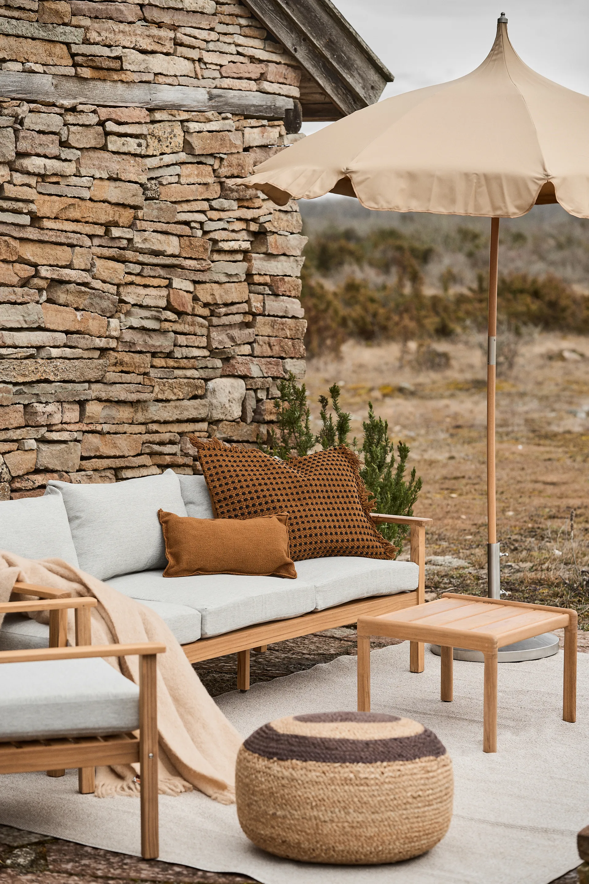 Melooni Sitzkissen Jute, Jute-Dunkelbraun Marimekko