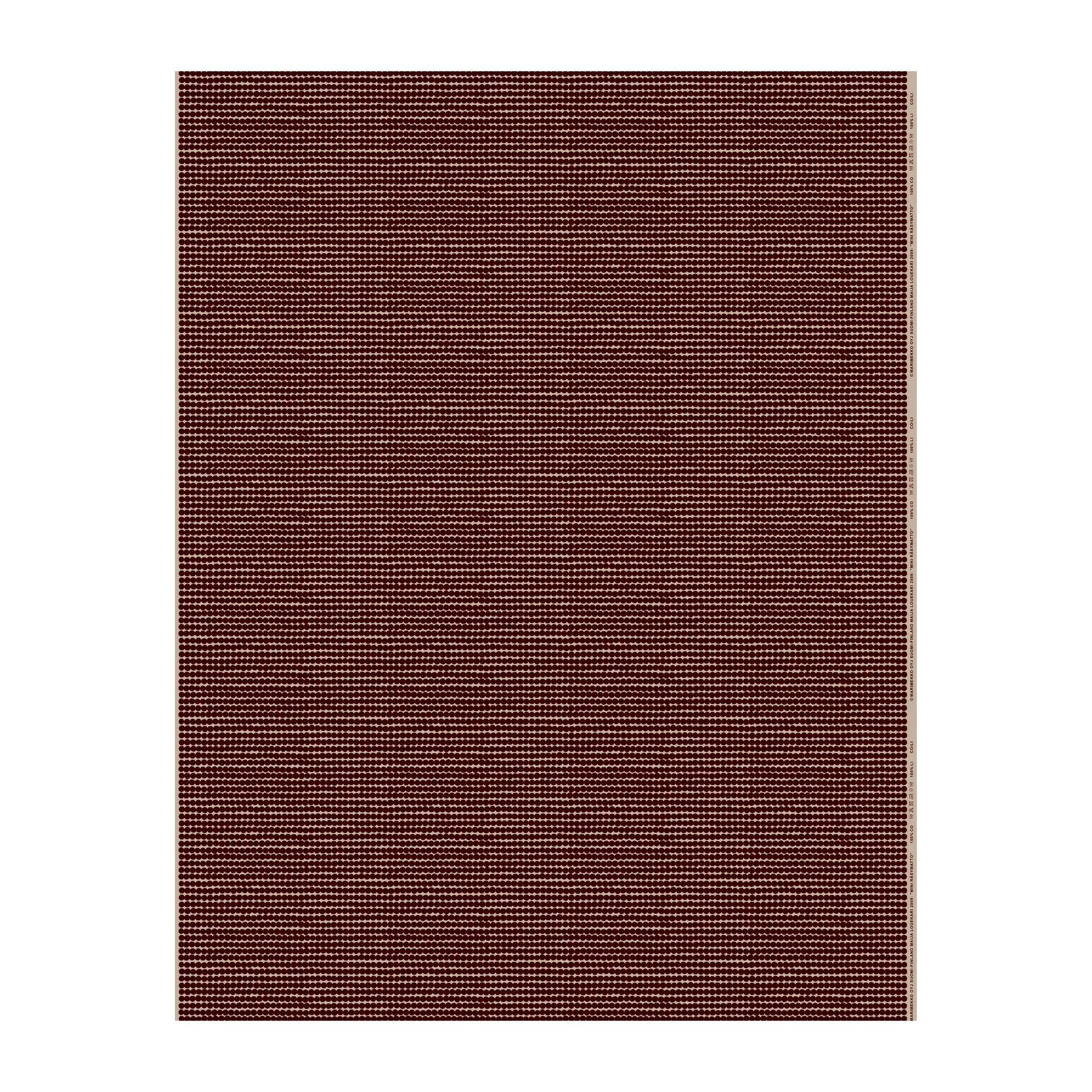 mini Räsymatto Stoff, Weinrot-Weiß-Beige Marimekko