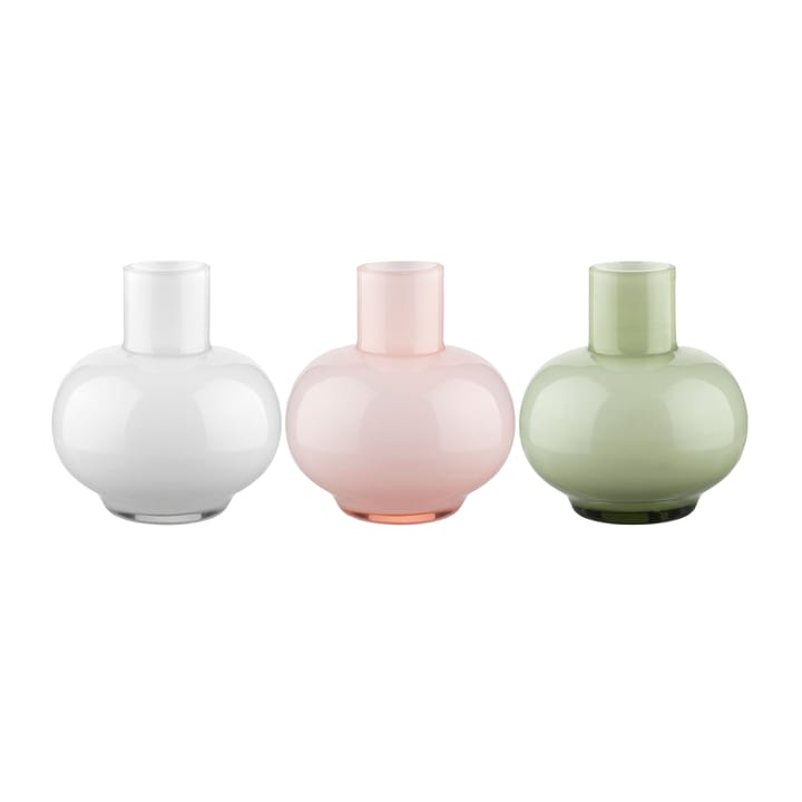 Mini Vase 3 Teile - Oliv-weiß-rosa - Marimekko