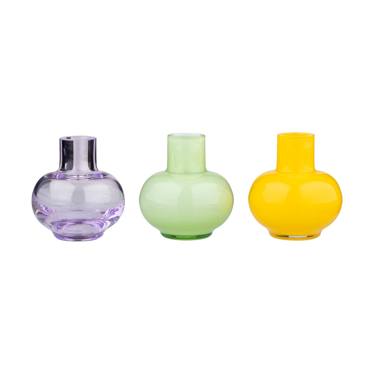 Marimekko Mini Vase 3 Teile Pale green-lemon-amethyst