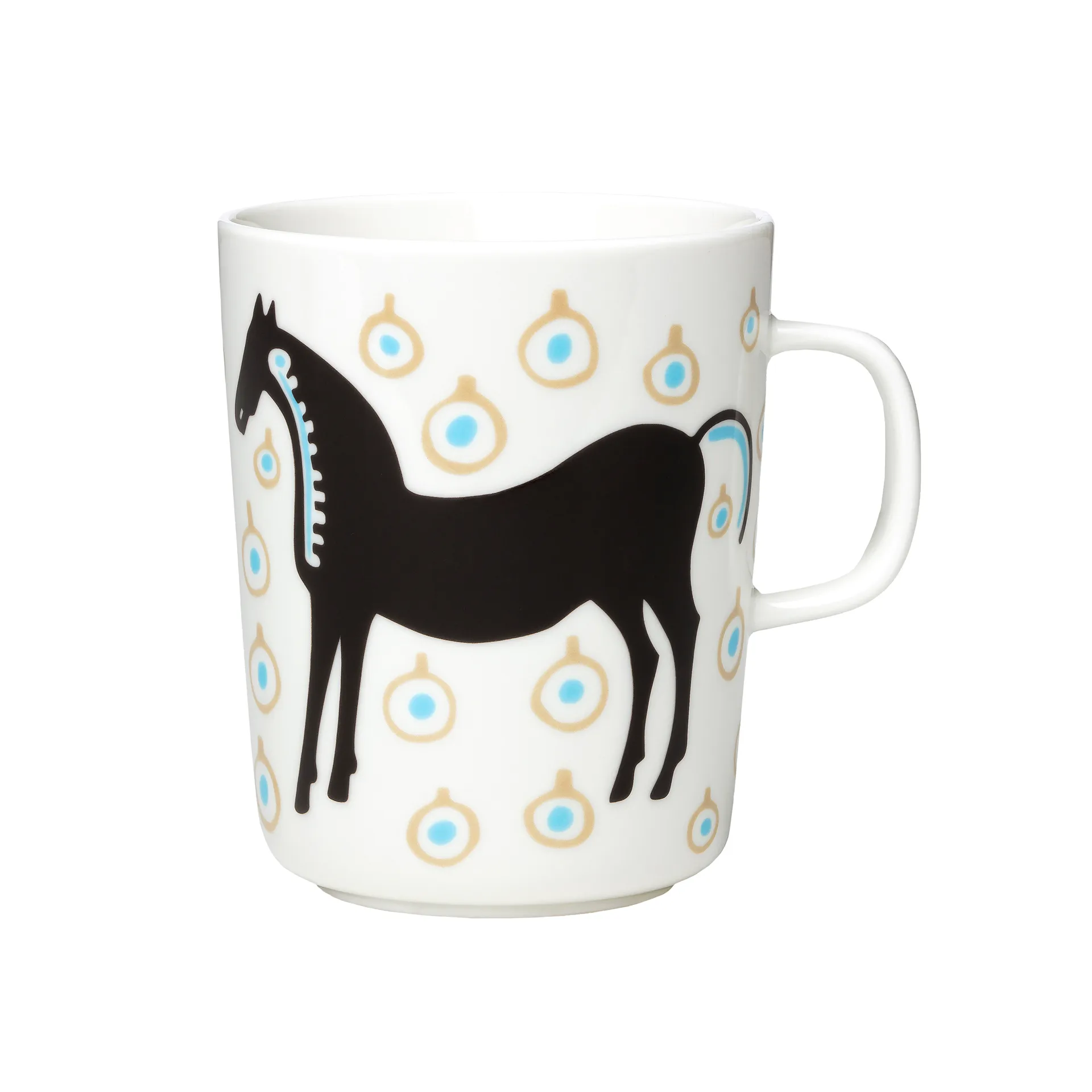 Musta Tamma Tasse 25cl, Weiß-braun-beige Marimekko