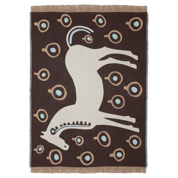 Musta Tamma Wolldecke 130 x 180cm - Braun-weiß-blau - Marimekko