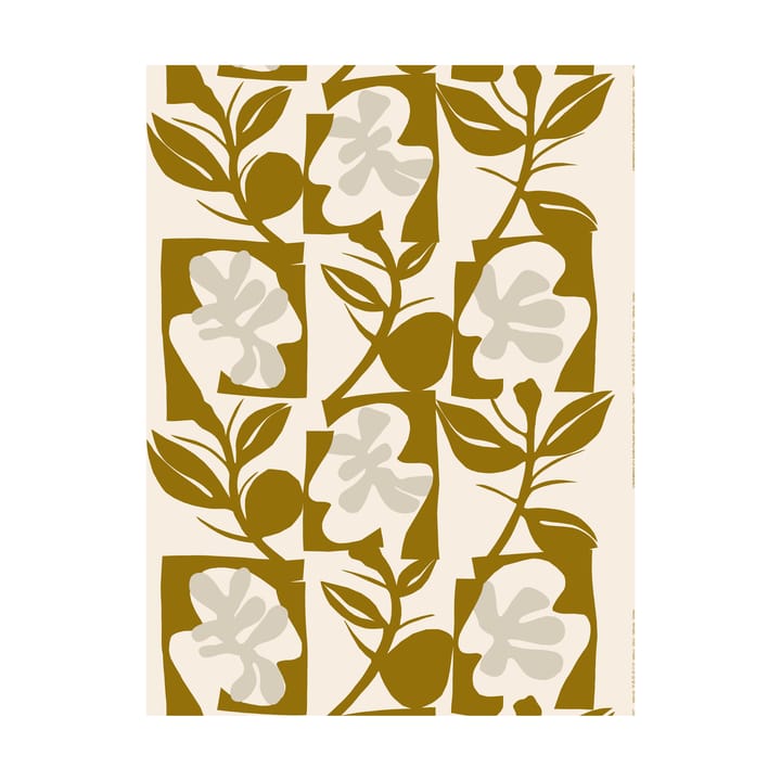 Naatit baumwollstoff, Cotton-olive-grey Marimekko