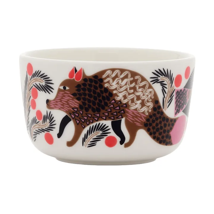 Oiva Ketunmarja Schale 2,5 dl - Weiß/Braun/Rosa/Schwarz - Marimekko