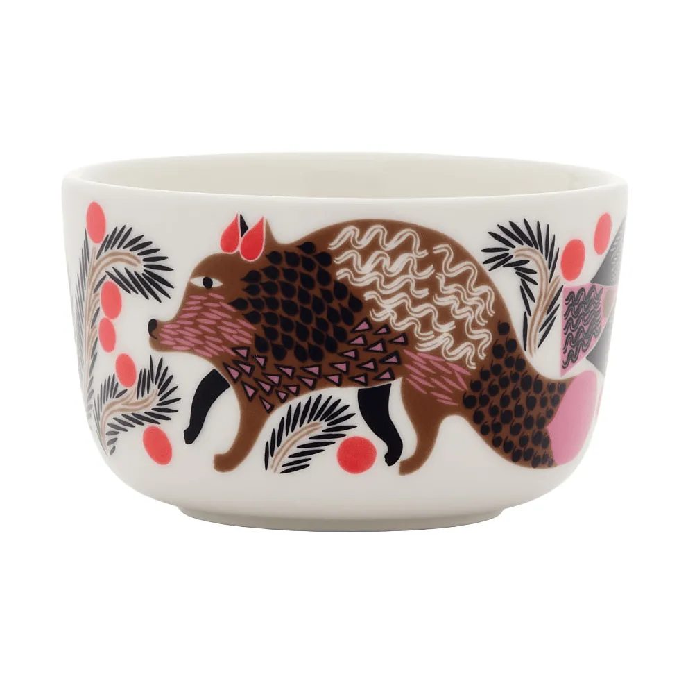Oiva Ketunmarja Schale 2,5dl, Weiß-Bronze-Pink-Petrol Marimekko