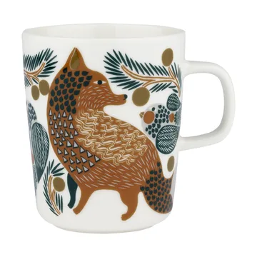 Oiva Ketunmarja Tasse 25 cl - White-brown-dark green - Marimekko