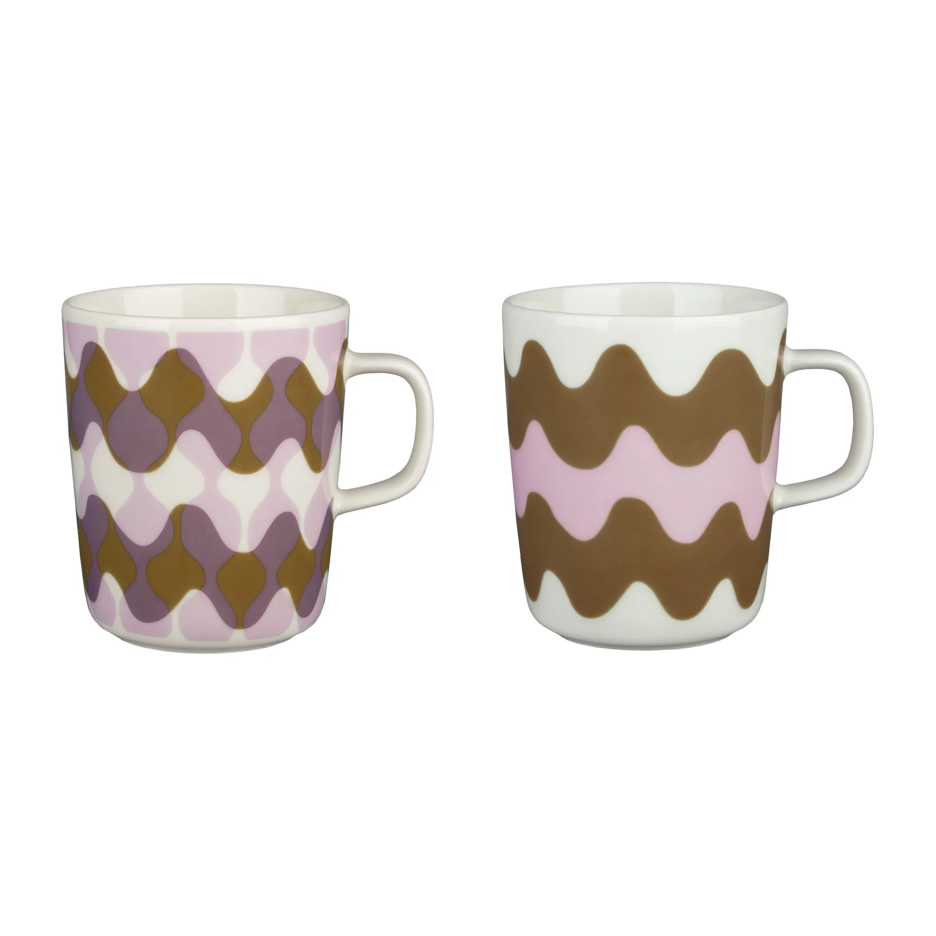 Oiva Lokki Pergola Tasse 25cl 2er Pack, Weiß-rosa-braun Marimekko