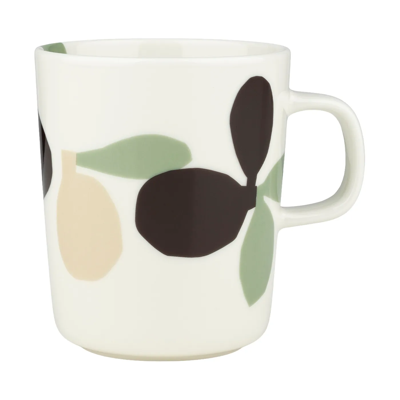 Omppo Becher, White, sage, black brown, linen, 2,5 dl Marimekko