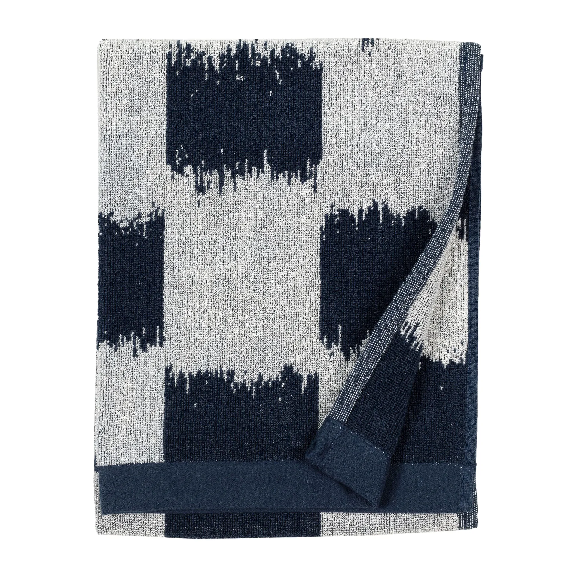 Ostjakki Handtuch dark blue-off white, 50 x 70cm Marimekko