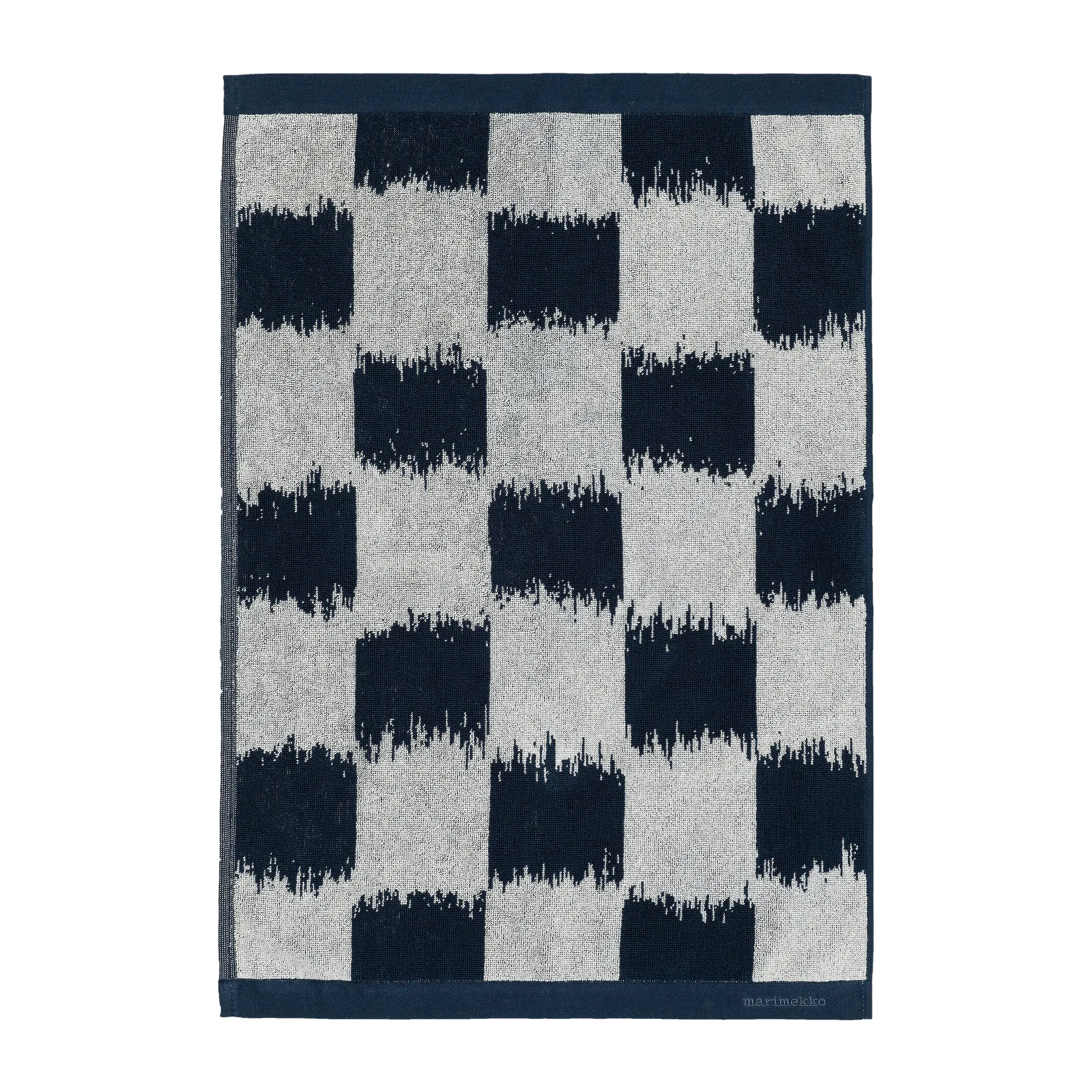 Ostjakki Handtuch dark blue-off white, 50 x 70cm Marimekko