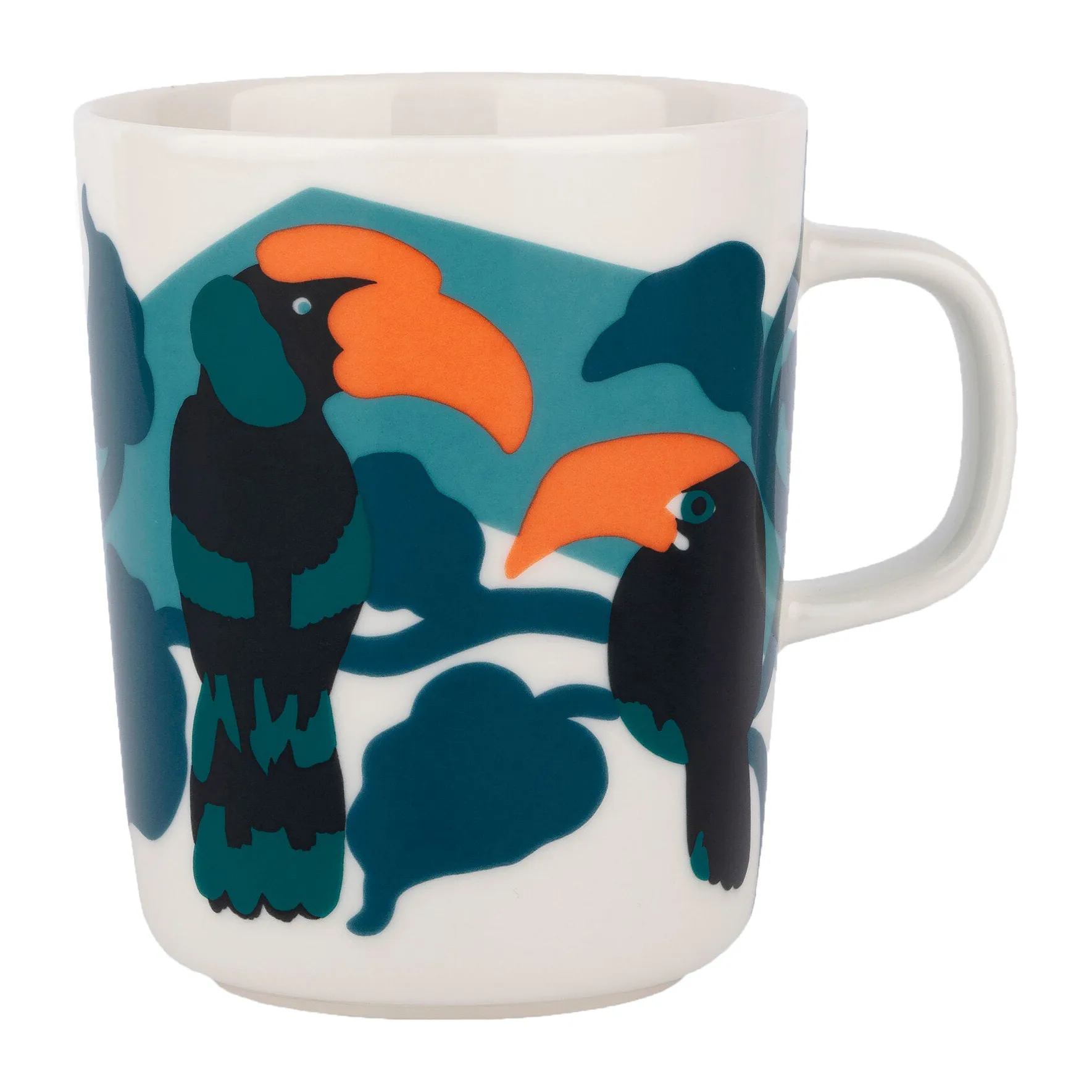 Pepe Tasse 25cl, Weiß-türkis-orange Marimekko
