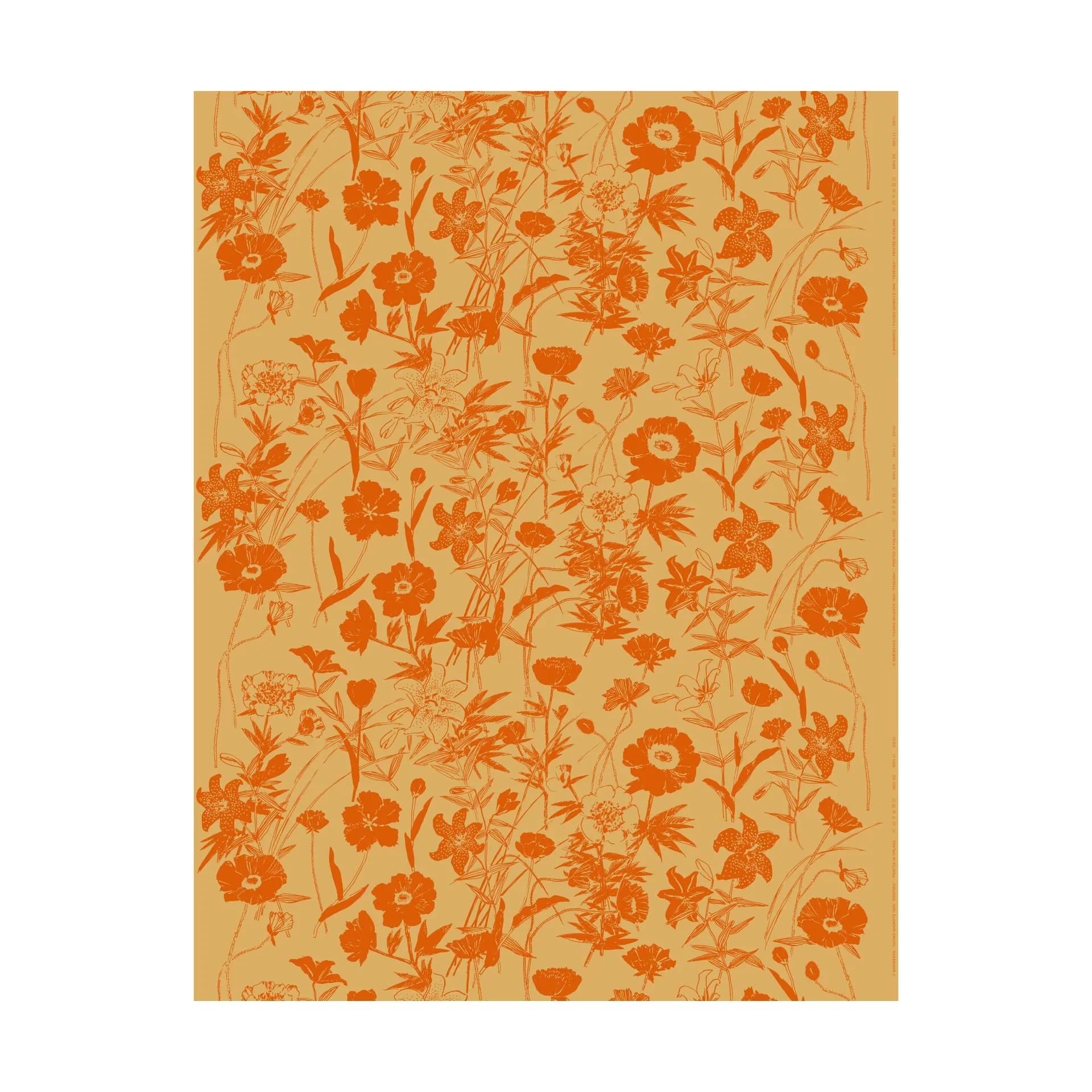 Perenna Baumwollstoff, Caramel-burnt orange Marimekko