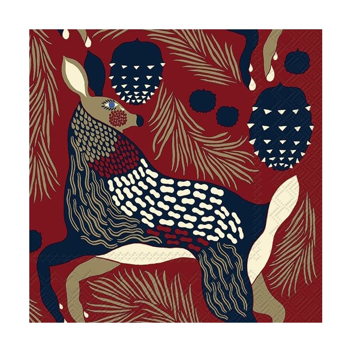 Peura Serviette 33x33cm 20er Pack - Brown - Marimekko