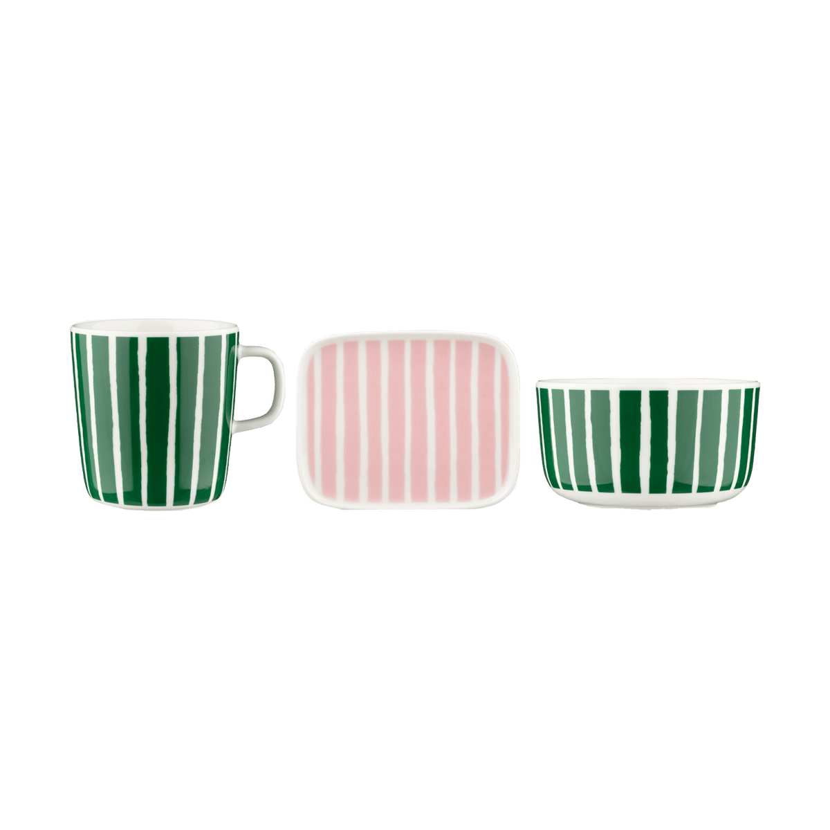 Marimekko Piccolo Frühstücksset 3 Teile Green-pink