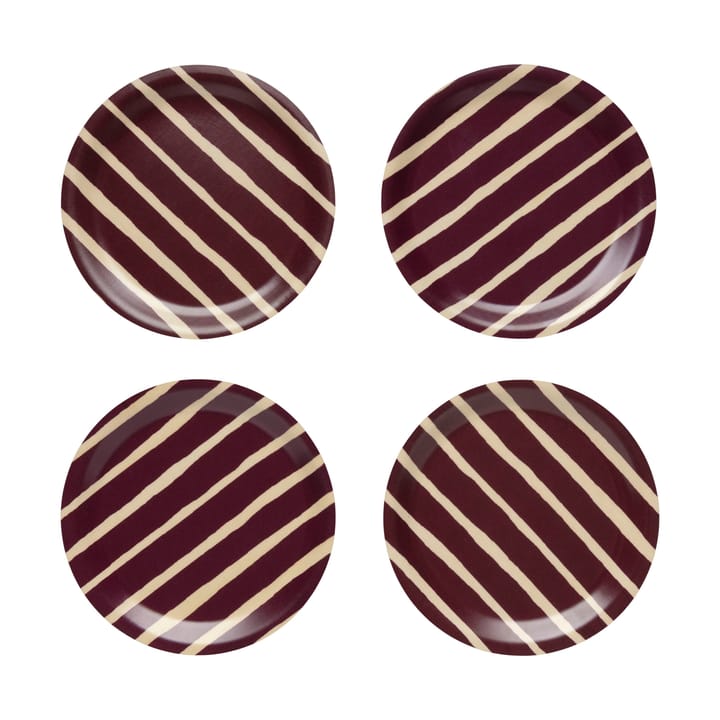 Piccolo Glasuntersetzer im 4-pack Ø9 cm - Burgundy - Marimekko