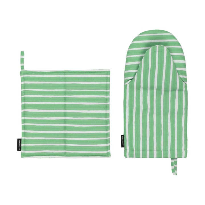 Piccolo Topflappen + Topfhandschuh 2 Teile - Light grey-spring green - Marimekko
