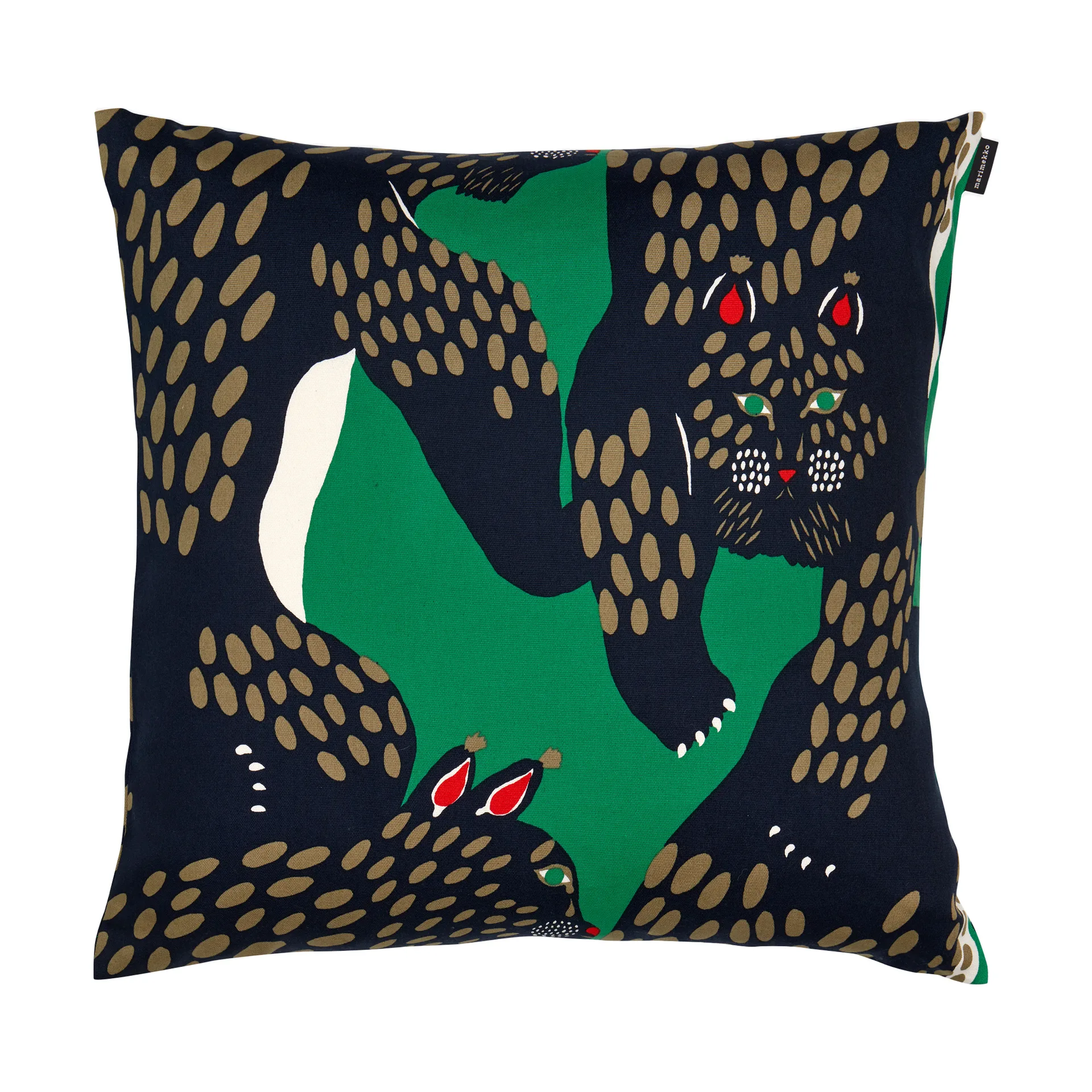 Pieni Ilves Kissenbezug 50x50 cm, Green-off white-dark blue Marimekko