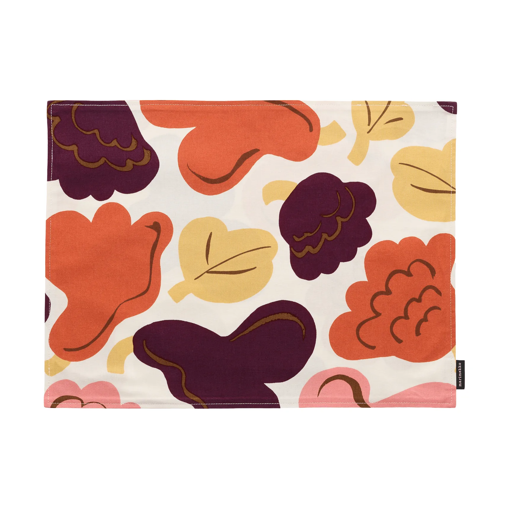 Pieni Kukasta Kukkaan Acryl-Tischset, Off white-plum-pink-terrakotta Marimekko